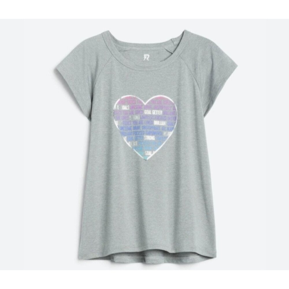 Runway Girls Gray Flutter Sleeve Active Top Size M 8/10